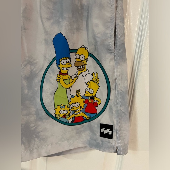 BILLABONG X SIMPSONS FAMILY BOARDSHORTS Sz S Swim trunks 6” inseam bathing suit - Picture 4 of 16